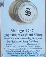 Ardbeg vintage 1967 botteling by Signatory the label