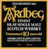 Ardbeg 10 years old - The label