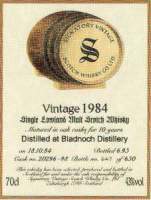 Bladnoch vintage 1984 signatory - label