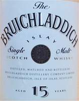 Bruichladdich 15 years old label
