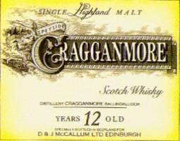 Cragganmore the label D and J McCallum Ltd Edinburgh