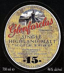 Glenfarclas label Single Highland malt 15 years old