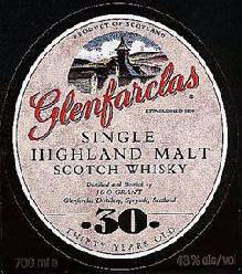 Glenfarclas label Single Highland malt 30 years old