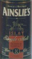 Ainslies and Hailbron - Ainslies single islay whisky 8 years old - label