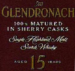 The Glendronach Whisky, Whisky logo from the front of the whisky box.