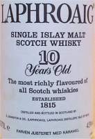 Laphroaig Single islay malt scotch whisky 10 years old